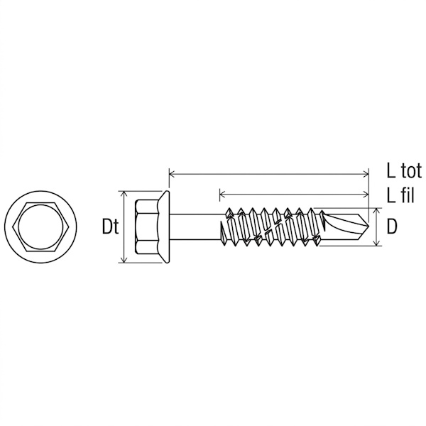 Mustad Vite Kovervit DX Autoperforante Testa Esagonale (TE) Chromiting - MUSTAD - Immagine 2